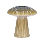 Blomvas i keramik RAIMUNDE, svampform, räfflad, grön, 9,5cm, Ø9cm