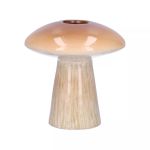 Blomvas i keramik RAIMUNDE, svampformad, brun-beige, 9,5cm, Ø9cm