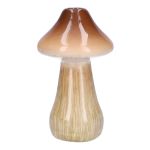 Keramikblomvas RATBURGA, svampformad, brun-beige, 16cm, Ø9cm