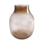 Glasvas RAIDON, rund, orange-brun-klar, 26cm, Ø17cm