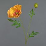 Dekorativ vallmo EDESSA, orange-gul, 80cm, Ø11cm