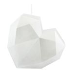Formljus hjärta, råform SKINNA med fasetter, vitt, 17cm, Ø16cm - Tillverkat i Tyskland
