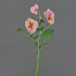 Dekorativ kvist med penséer SIANIE, rosa-cerise-gul, 35cm, Ø5-6,5cm