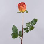 Konstgjord ros OPHELIE, orange-gul, 85cm, Ø7cm