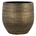 Keramikkruka DELTA med räfflor, guld, 25cm, Ø27cm