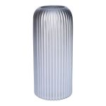 Glasvas ALBURGIS med räfflor, silvermetallic, 20cm, Ø8,7cm
