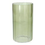 Dekorationsvas BLANDINA, glas, räfflad, grön-transparent, 18cm, Ø10cm