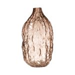 Flaskvas CLIFFORD med ådring, glas, beige-klar, 22cm, Ø11,3cm