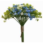 Konstblommor, gipskruid, bukett LITAGO, grön-blå-kräm, 23cm
