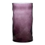 Blomvas i glas WELVIN med rombmönster, violett, 25cm, Ø14cm