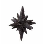 Julstjärna BANDY, 3D med glitter, svart, Ø7,5cm