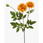Dekorationsblomma, dahlia NAXOS med blommor, orange-gul, 70cm, Ø10-11cm
