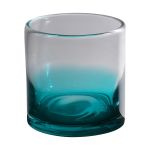Te-ljusglas MAXIMINO, gyllene färgstänk, turkos-klart, 9cm, Ø8cm