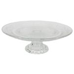 Tårtfat på fot ALVATIR, glas, mönstrat, klart, 9,3cm, Ø29cm