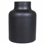 Bordvas i glas SIARA, mat svart, 20cm, Ø15cm
