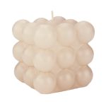 Dekorativ bubbelkandele MARAVILLA, krämfärgad, 8,5x8,5x8,5cm - Tillverkad i Tyskland