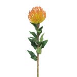 Konstblomma nålkudde Protea XIFANG, orange-gul, 75cm, Ø10cm