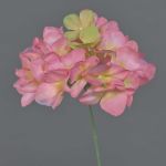 Dekorationsblomma hortensia FUHUA, rosa-grön, 23cm, Ø14cm
