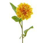 Konstgjord blomma, dahlia WANRU, gul-orange, 50cm, Ø9cm