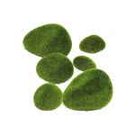 Dekorativa mossstenar YIBIN, 6 st, gröna, 5-11cm
