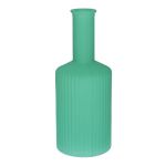 Glasflasche GINTA mit Rillen, türkis-matt, 20,5cm, Ø8,2cm