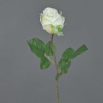 Konstgjord blomma Rose POPI, vit-grön, 55cm, Ø7cm