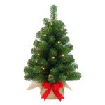 Konstgjord julgran WARSCHAU, jutesäck i naturfärg, LED-lampor, 60cm, Ø40cm
