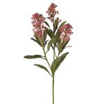 Konstgjord skimmia-gren LAUSANA med blommor, mauve, 65cm, Ø7cm