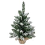 Konstgjord gran KIRUNA, snötäckt, jutesäck, 60cm, Ø40cm