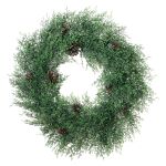 Konstgjord krans av cypress RALUKA med kottar, grön, Ø60cm