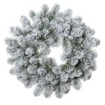 Dekorativ krans av gran FRANKLIN, snötäckt, vitgrön, Ø50cm