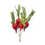 Plastgrönsak: rädisor AZNI med tråd, 6 st, röd-cerise, 11,5cm, Ø2,8cm