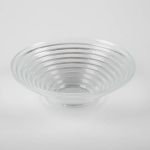Fruktskål SELMA i glas, med räfflor, transparen, 7cm, Ø23cm
