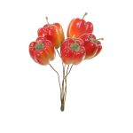 Konstgjord paprika TESSY med tråd, 6 st, orange, 3cm, Ø2,7cm