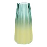 Blomvas AMALFRIED med räfflor, glas, blå-gul, 21cm, Ø10cm