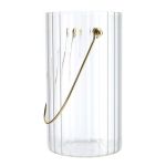 Dekorationsvas BLANDINA med handtag, glas, räfflad, transparent-guld, 18cm, Ø10cm