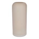 Glasvas ALBURGIS med räfflor, krämvit mat, 25cm, Ø10cm