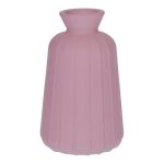 Dekorativ glasflaska TATIANA med räfflor, mauve-mat, 11cm, Ø6,5cm