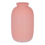 Glasflaska SILVINA, räfflad, antikrosa-klar, 12cm, Ø7cm