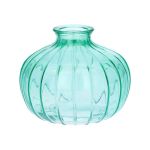Blomvas ALFHARD, glas med räfflor, turkos-klar, 8,5cm, Ø10,5cm