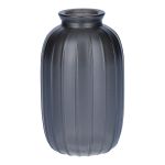 Flaska SILVINA i glas, räfflad, gråmetallic, 12cm, Ø7cm