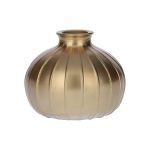 Blomvas ALFHARD, glas med räfflor, guldmetallic, 8,5cm, Ø10,5cm