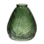 Glasflaska NELLOMIO med bladstruktur, grön-klar, 16cm, Ø14cm