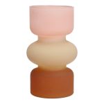 Glasvas NEVOLINKI, rosa-beige-brun-mat, 18cm, Ø10,5cm