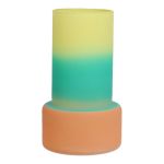 Dekorationsvas NULAILA, glas, gul-turkos-aprikos-mat, 17cm, Ø10cm