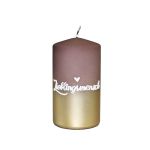 Stearinljus med text JARDENA, Favoritperson, brun-guld, 13cm, Ø7cm, 52 timmar