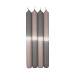 Dip Dye bordsljus LISSITA, 4 st, grå-silvergrå, 25cm, Ø2,3cm, 11h