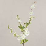 Konstgjord körsbärsblomgren VALESKA med blommor, vit, 85cm, Ø3-5cm