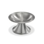 Mässingsljusstake OLIVERIO med spets, för ljus Ø5-6cm, förnicklad, mat borstad, silver, 5cm, Ø9cm