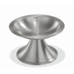Ljusstake i mässing OLIVERIO med spets, för ljus Ø7-8cm, förnicklad, mat borstad, silver, 6,5cm, Ø11cm